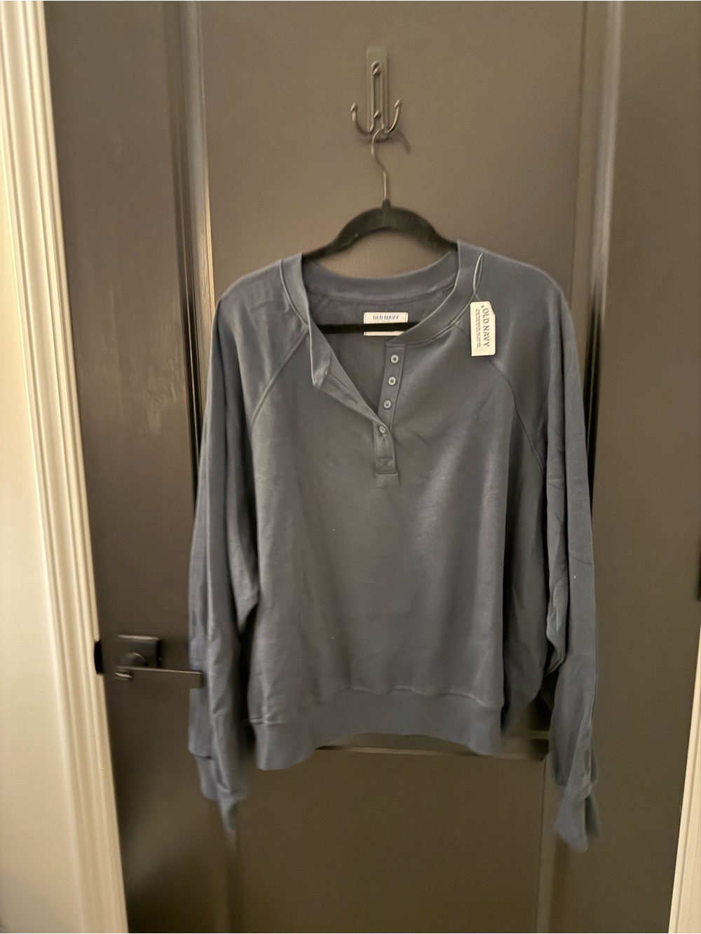Old Navy Women's Navy Henley Sweatshirt